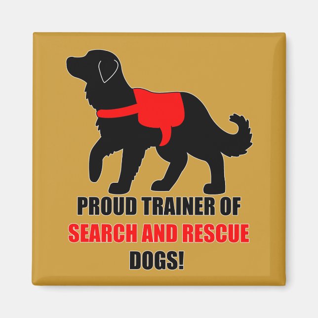Proud Trainer: Search and Rescue Golden Retriever Magnet (Front)