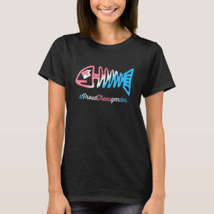 Proud Transgender Pride Fish Skeleton Lgbtq Trans T-Shirt
