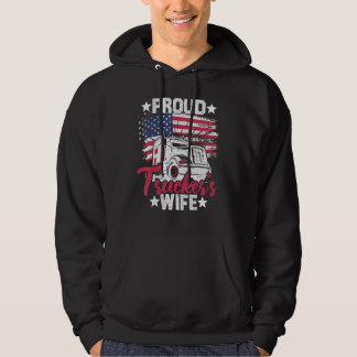Proud Truck Driver Wife  Semi Truck Driver Trucker Hoodie