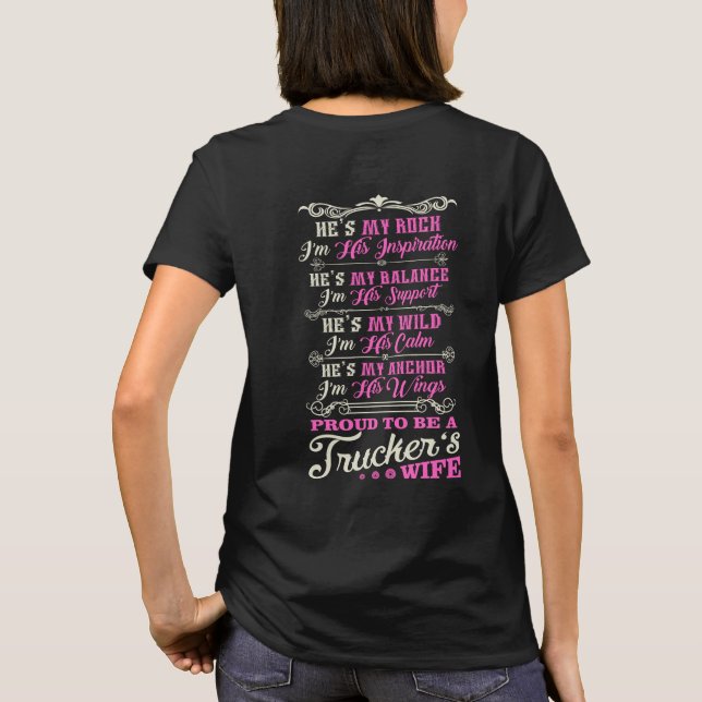 Proud Trucker's Wife T-Shirt (Back)