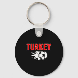 Proud Turkey Soccer Fans Jersey Turkish Flag Footb Key Ring