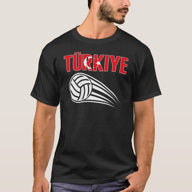 Proud Turkey Volleyball Lovers Jersey T rkiye Flag T-Shirt (Front)