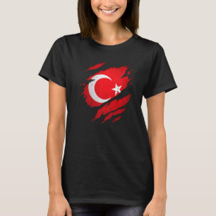 Proud Turkish Torn Ripped Turkey Flag T-Shirt