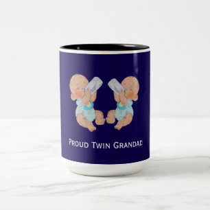Proud Twin Grandad Two-Tone Coffee Mug