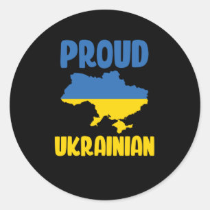 Proud Ukraine Ukrainian Flag Ukraine Strong Classic Round Sticker