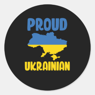 Proud Ukraine Ukrainian Flag Ukraine Strong Classic Round Sticker