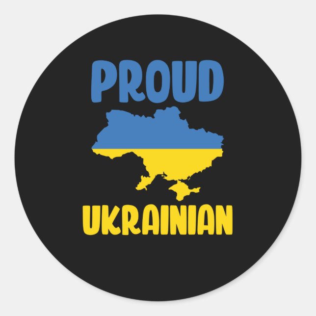 Proud Ukraine Ukrainian Flag Ukraine Strong Classic Round Sticker (Front)