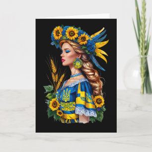 Proud Ukrainian Beauty – Patriotic Ukraine Flag An Card