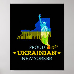 Proud Ukrainian New Yorker - New York Map And Ukra Poster