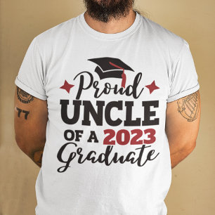 Proud Uncle 2023 graduate black red tassel T-Shirt