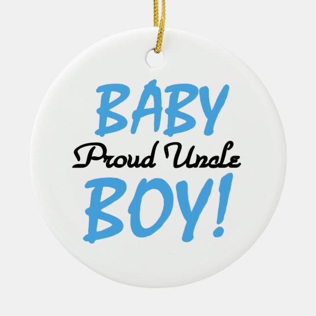 Proud Uncle Baby Boy Gifts Ceramic Tree Decoration (Front)