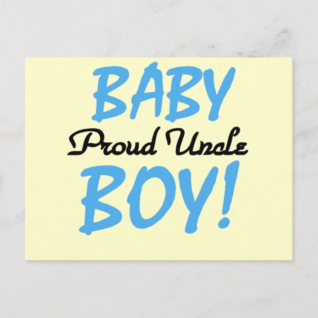 Proud Uncle Baby Boy T-shirts and Gifts Postcard (Front)