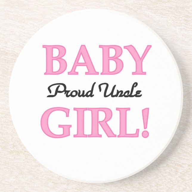 Proud Uncle Baby Girl Gifts Coaster (Front)