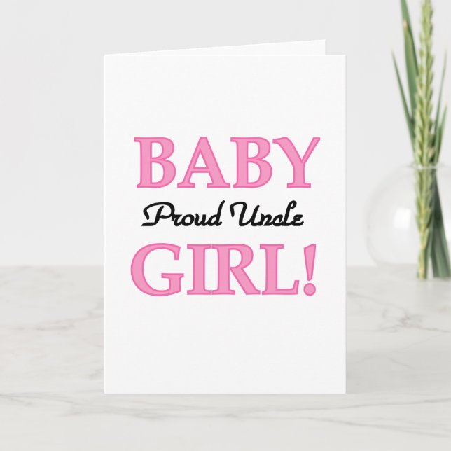 Proud Uncle Baby Girl Tshirts and Gifts Card (Front)