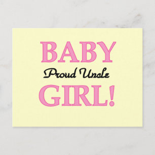 Proud Uncle Baby Girl Tshirts and Gifts Postcard