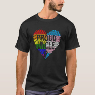 Proud Uncle Lgbt With Rainbow And Transgender Flag T-Shirt