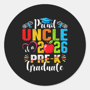 Proud uncle of 2026 pre-k graduate fathers day classic round sticker