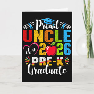 Proud Uncle Of 2026 Pre-k Graduate Fathers Day Gra Card