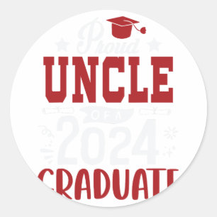 Proud Uncle Of A 2024 Graduate Shirt Men Nephew Gr Classic Round Sticker