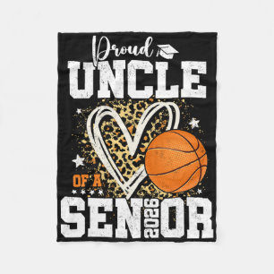 Proud Uncle Of A 2026 Senior Graduate Sketll Leopa Fleece Blanket