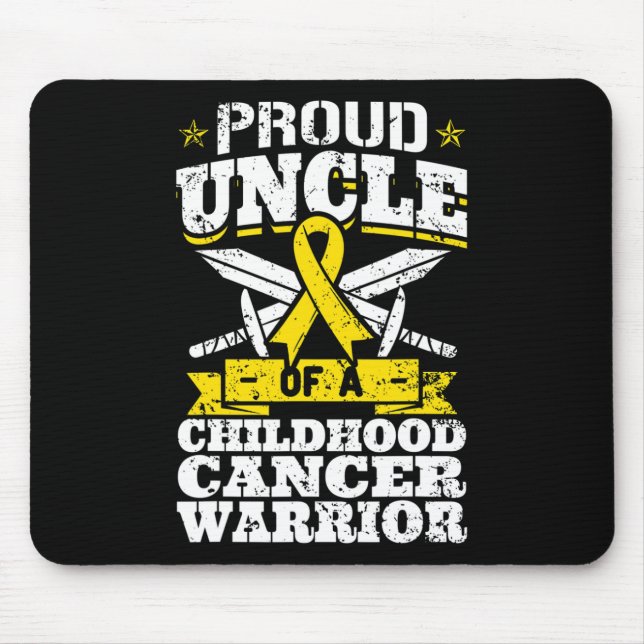 Proud Uncle Of A Childhood Cancer Warrior Awarenes Mouse Mat (Front)