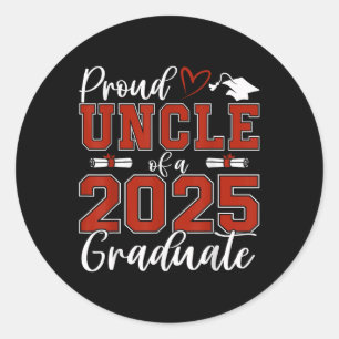 Proud Uncle Of A Cl Of 2025 Graduate Senior Gradua Classic Round Sticker