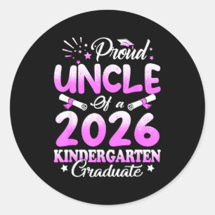 Proud uncle of a class of 2026 graduate floral classic round sticker