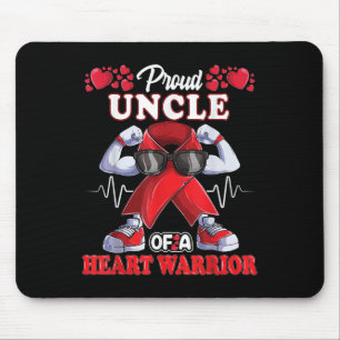 Proud Uncle Of A Heart Warrior Chd Awareness Red R Mouse Mat