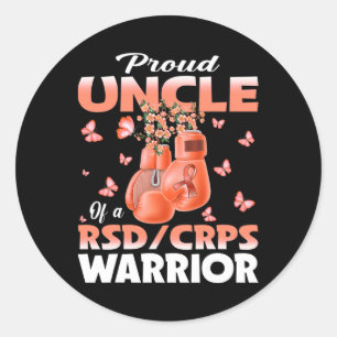 Proud Uncle Of A Rsd Crps Warrior Awareness Boxing Classic Round Sticker
