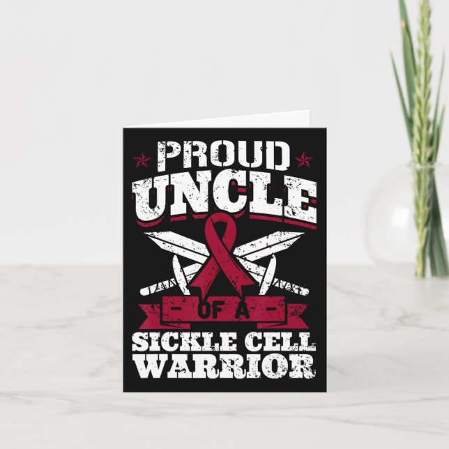 Proud Uncle Of A Sickle Cell Warrior Scd Awareness Card (Front)