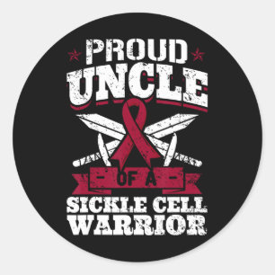 Proud Uncle Of A Sickle Cell Warrior Scd Awareness Classic Round Sticker
