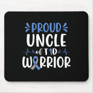 Proud Uncle Of T1d Warrior Diabetes Awareness Blue Mouse Mat