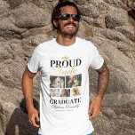 Proud Uncle of the Graduate T-Shirt<br><div class="desc">Graduation ceremony t-shirt featuring a graduates mortarboard,  5 photos of your niece or nephew,  the saying "proud uncle of the graduate",  their name,  place of study,  and class year.</div>