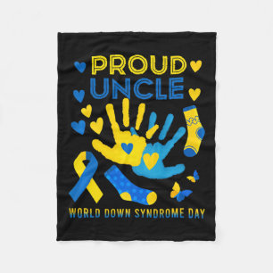 Proud Uncle T21 World Down Syndrome Awareness Day Fleece Blanket