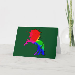 Proud Unicorn of Colourful Stain Glass Design, ZKO Card
