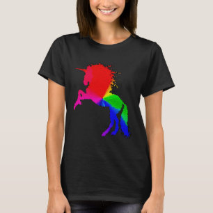 Proud Unicorn of Colourful Stain Glass Design, ZKO T-Shirt