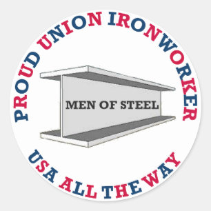 Proud Union Ironworker USA Sticker