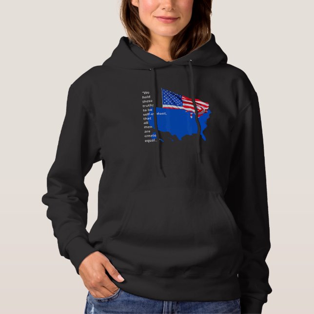 Proud US Country Flag All created equal Equality H Hoodie (Front)