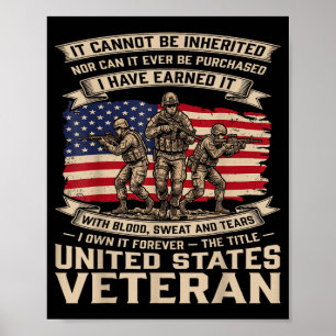 Proud us veteran patriotic american veterans day poster