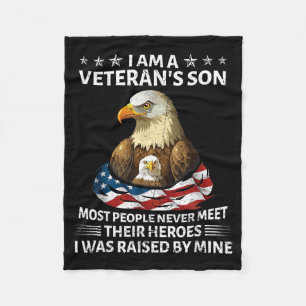 Proud US Veteran Son I was Raised Fleece Blanket