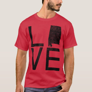Proud USA Fan State LOVE Map Alabama T-Shirt