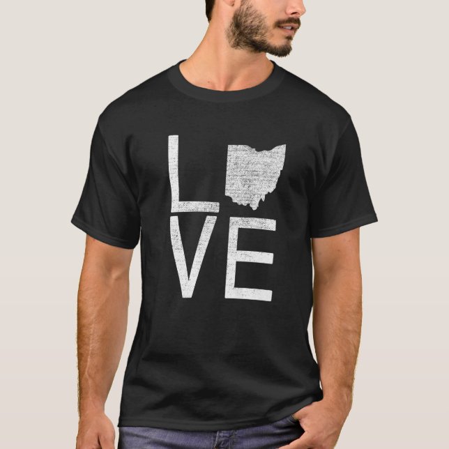 Proud Usa Fan State  Ohio Love Map Ohio T-Shirt (Front)