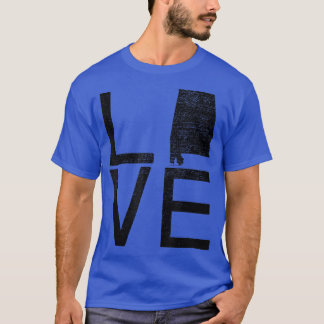 Proud USA Fan StateLOVE Map Alabama T-Shirt
