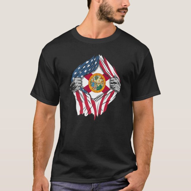 Proud Usa Home Country Patriotic Home State Flag F T-Shirt (Front)