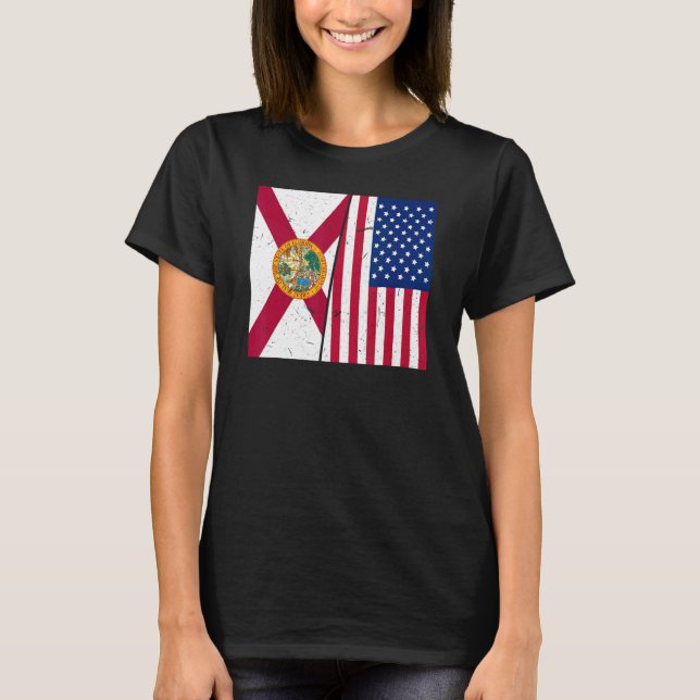 Proud Usa Home Country Patriotic Home State Flag F T-Shirt (Front)