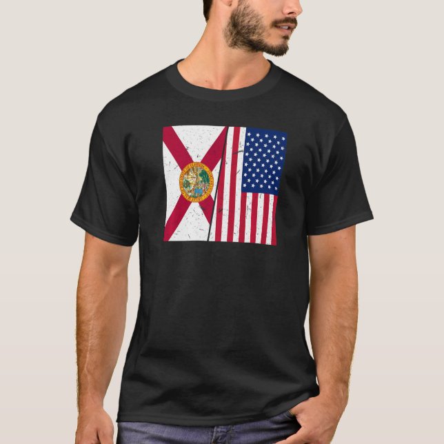 Proud Usa Home Country Patriotic Home State Flag F T-Shirt (Front)