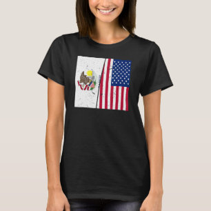 Proud Usa Home Country Patriotic Home State Flag I T-Shirt