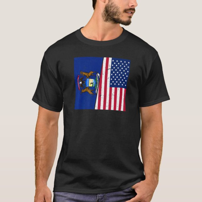 Proud Usa Home Country Patriotic Home State Flag M T-Shirt (Front)