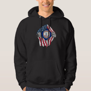 Proud Usa Home Country Patriotic Home State Flag V Hoodie