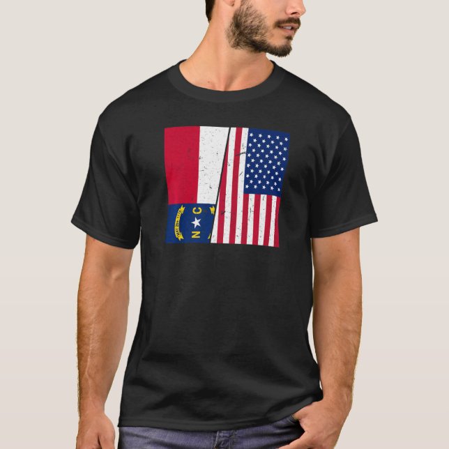 Proud Usa Home Country State Flag North Carolina   T-Shirt (Front)